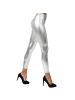 tectake Lange Leggings in glänzendem Metallic-Look, silber