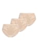 Teyli 3er Pack: Hohe Taille Slip mit floraler Spitze Vida in beige