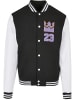 Mister Tee College Jacket in blk/wht