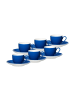 Ritzenhoff & Breker 6er Set Espressotassen und -untertassen Doppio 80 ml in Indigo Blau