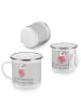 Mr. & Mrs. Panda Emaille Becher Brautjungfern Wunder mit Spruch in Heather Grey