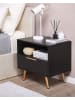 Beliani Nachttisch INDIO in Schwarz/Gold - (W) 50 x (H) 51 x (L) 40 cm