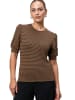 Zero  Strukturshirt mit kurzen Puffärmeln in BlackCamel