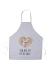 Mr. & Mrs. Panda Schürze Otter Herz mit Spruch in Grau Pastell