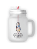 Mr. & Mrs. Panda Glas Pinguin Lolli mit Spruch in Transparent