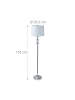 relaxdays Stehlampe in Silber/ Weiß - (H)155 x Ø 35,5 cm