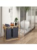 relaxdays Wäschekorb Regal in Natur/ Grau - (B)64 x (H)73 x (T)33 cm