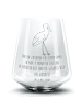 Mr. & Mrs. Panda Glas Storch mit Spruch in Transparent