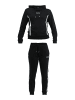 Tom Barron Freizeitanzug Tom Barron Women Regular Fit Line Pattern Sweatshirt Hoddie And Pant Set in black