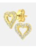 Vanlere Ohrstecker aus 375 Gelbgold mit Zirkonia Herz-Design