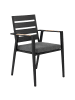 Beliani 4er-Set Gartenstuhl TAVIANO in Schwarz/Grau/Braun