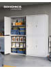 SONGMICS Aktenschrank Berend in Grau - (B)80 x (H)180 x (T)40 cm