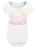 F4NT4STIC Long Cut T-Shirt PLUS SIZE Janis Joplin Pastel Logo in weiß