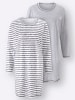 WITT WEIDEN Langarm-Sleepshirts in grau + grau-gestreift