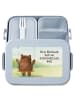 Mr. & Mrs. Panda Lunchbox Bär Schaukel Design mit Spruch in Blau Pastell
