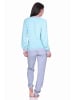 NORMANN Frottee Pyjama langarm Bündchen Streifen - 71465 in mint