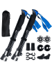 COSTWAY Wanderstöcke faltbar Aluminium 115-130cm in Blau
