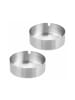 relaxdays 4 x Aschenbecher in Silber - (H)3,5 x Ø 10 cm