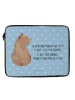 Mr. & Mrs. Panda Laptop Case Bär Schulterblick mit Spruch in Blau Pastell