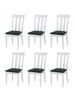MCW 6er-Set Küchenstuhl G46, Weißes Gestell, grün