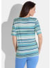 GOLDNER Kurzgröße:  Shirt Shirt in blau / mint / weiß / gemustert