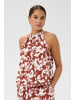 Kaffe Kurzarm-Bluse KAevie A-shape in Henna Chalk Flower