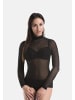 Teyli Damen-Rollkragenpullover aus durchsichtigem Netz Glamour in schwarz