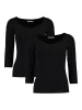 Hailys Dünnes 3/4 Arm Shirt 2-er Stück Set Stretch Longsleeve NOA in Schwarz-2