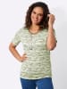 WITT WEIDEN Rundhals-Shirt in khaki-lindgrün-bedruckt
