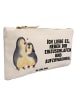 Mr. & Mrs. Panda Kosmetiktasche Pinguine Einschlafen mit Spruch in Weiß