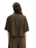 Marc O'Polo Kurzarm-Crinkle-Bluse relaxed in Dark Brown