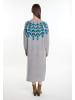 Usha Damen Maxi Strickkleid in Grau Mehrfarbig