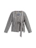 DreiMaster Vintage Damen Wickeljacke in Dunkelmarine Wollweiss