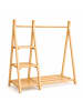 relaxdays Kinderkleiderständer "mit Regal" in Natur - (B)112 x (H)111,5 x (T)48 cm