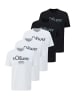 S. Oliver T-Shirt Basic in Weiß / schwarz