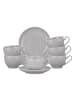 6er Set Espressotassen mit Untertassen Amina in Silbergrau 100 ml