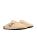 Divine Factory Alénoa Leder-Pantoletten Beige