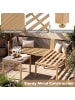 COSTWAY 3 tlg. Gartenmöbel Set Lounge Möbel mit Tisch & Kissen in Beige