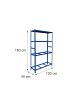 relaxdays Reifenregal in Blau - (B)120 x (H)180 x (T)40 cm