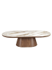 Angel Cerdá Couchtisch 2160 in Weiß / Walnuss – (Ø)160 x (H)38 cm