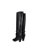 Celine Schwarz Leder High Absatz Stiefel