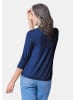 GOLDNER Chiffon-Shirt mit 3/4-Arm, Rundhals in royalblau