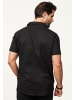 behype Kurzarmhemd - aus Leinen Sommerhemd im Regular-Fit in Schwarz