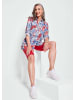 GOLDNER Kurzgröße:  Floralbedruckte Hemdbluse, Hemdkragen in rot / blau / gemustert