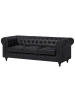 Beliani 3-Sitzer Sofa CHESTERFIELD in Schwarz/Braun - (W) 222 x (H) 78 x (L) 85 cm