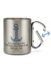 Mr. & Mrs. Panda Tasse Anker Blau mit Spruch in Silber