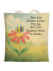 Mr. & Mrs. Panda Shopper-Tasche Hummel Blume Design mit Spruch in Weiß