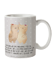 Mr. & Mrs. Panda Kaffeebecher Bären Schwestern mit Spruch in Grau Pastell
