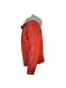 JILANI Lederjacke Kapuze Lammnappa in Rot