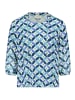 CARTOON Blusenshirt mit Schnürung in Blau/Grün